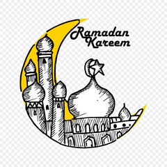 Ramadan Kareem, sketch and illustration doodle