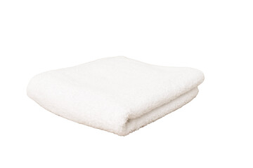 White towel isolated on white background .