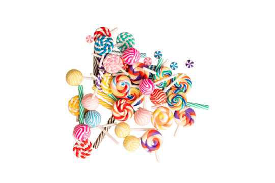 Colored lollipop isolated on white background