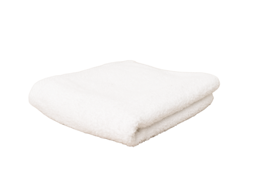 White towel isolated on white background .