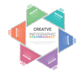 Circle infographics elements design with numbers 6 option, 6 step. can be used for workflow layout, diagram, number.