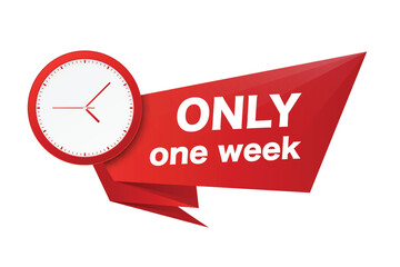 Business red banner only one week - obrazy, fototapety, plakaty