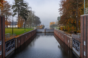 Fototapeta na wymiar The old lock in Przegalina after renovation 