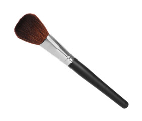 One stylish makeup brush isolated on white