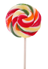 Stick with colorful lollipop swirl isolated on white