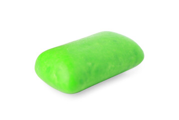 One tasty green chewing gum isolated on white