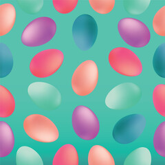Seamless pattern of eggs. Colorful colorful egg icons for decorating Easter holidays. Vector illustration