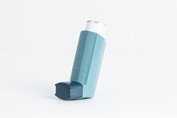 Ashtma inhaler isolated on white background.