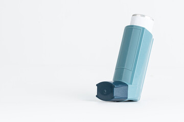 Ashtma inhaler isolated on white background.