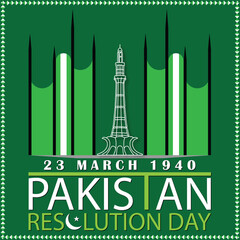 Pakistan Resolution Day Illustration Design Art