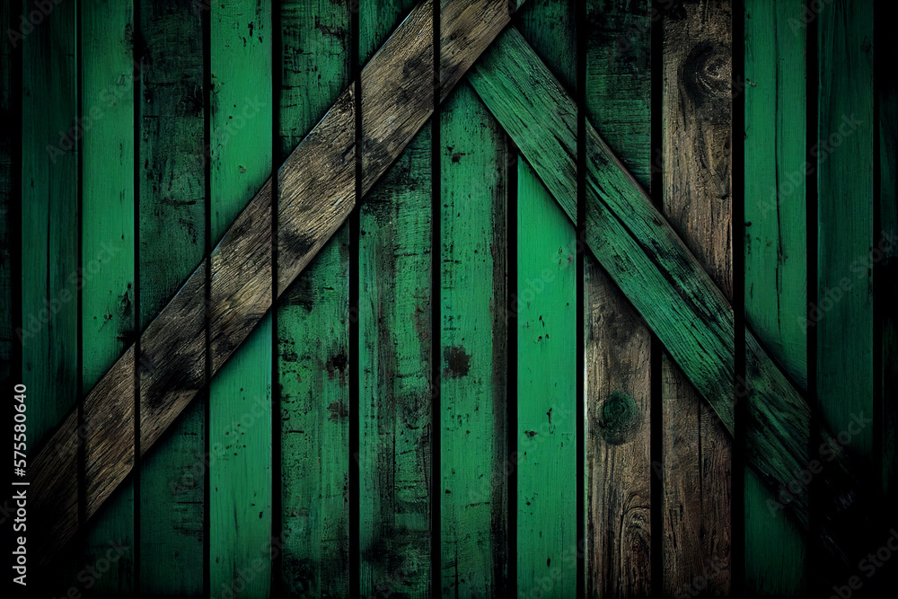 Poster dark green color wooden wall texture pattern for st. patrick's day card background also have copy sp