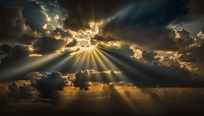 The light rays through the clouds, Generative Ai