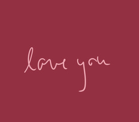 love you written in cursive