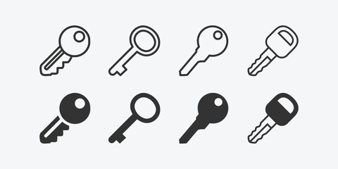 Key vector icon set. Lock key icon symbol. Key vector illustration on isolated background. Key sign for your design