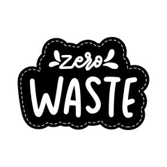 Zero Waste Sticker. Ecology Lettering Stickers