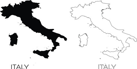 Italy map silhouette