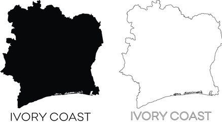 Ivory Coast map silhouette