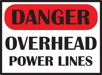 Overhead power lines warning sign vector eps