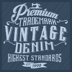Fototapeta na wymiar Denim vintage typography, t-shirt graphics, vectors