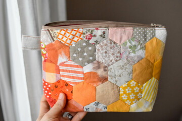 Patchwork cosmetic bag