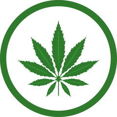 Cannabis leaf vector icon. Marijuana legalize symbol, marijuana or hemp icon, cannabis medical sign vector illustration.