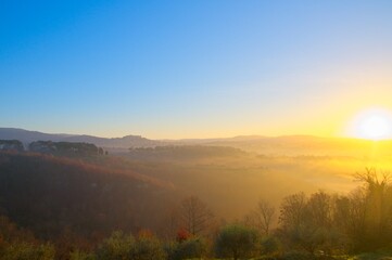 Sunrise and Fog at Umbria, Italy