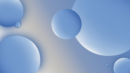 Abstract liquid fluid circles hologram color background. 3D sphere shape light blue. Creative minimal buble trendy gradient template for cover brochure, flyer, poster, banner web. illustration