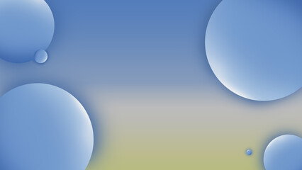 Abstract liquid fluid circles blue, blue and orange color background with copy space. 3D sphere shape pastel color design. Creative minimal bubble trendy gradient template. illustration