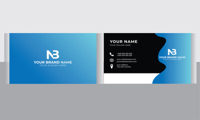 blue and black color business card