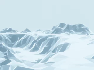 Fototapeten 3D ice mountain. Low poly terrain. © Kavik