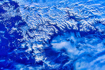 Winter season in North America. Digital Enhancement. Elements by NASA