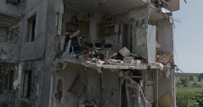 2022. Borodyanka, Ukraine. High quality 4k footage