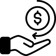 Refund icon for ecommerce, business, online, retail, delivery, shopping and supermarket