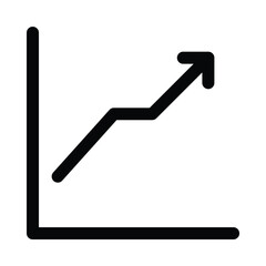 Line chart icon for showing business growth or profit