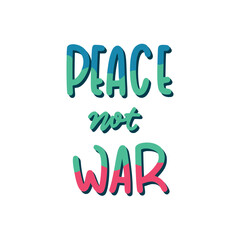 Peace Not War Sticker. Peace And Love Lettering Stickers