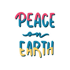 Peace On Earth Sticker. Peace And Love Lettering Stickers
