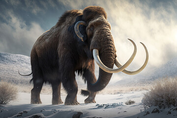 Giant Prehistoric Wooly Mammoth Generative AI