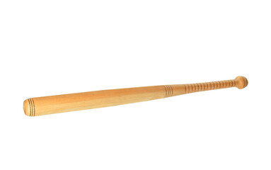 Wooden baseball bat isolated on white. Sports equipment