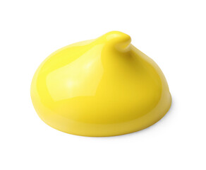 Sample of yellow paint on white background