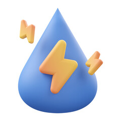 water energy 3d render icon illustration