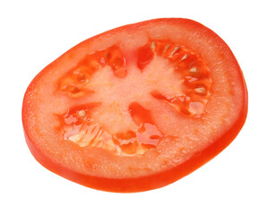Slice of tomato isolated on white. Burger ingredient