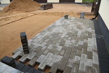 Preparations for paving work with bricks to be continued in private yard