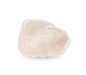 One dumpling (varenyk) with tasty filling isolated on white