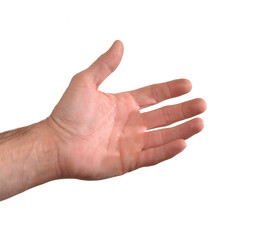 shaking hand isolated on transparent layered background.