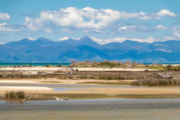 Fototapeta na wymiar View across the bay south of Abel Tasman National Park, New Zealand