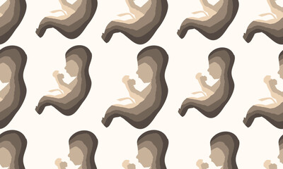 Vector newborn baby seamless pattern