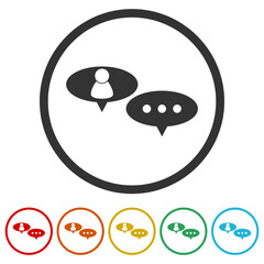 People Talk chat logo icons in color circle buttons