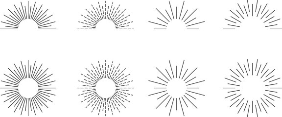 Sunburst set. Big collection sunburst best quality. Vector
