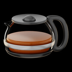 Obraz premium Premium Coffee pot icon 3d rendering on isolated background