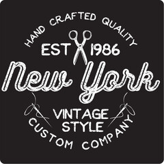 vintage label with New York City monogram (T-Shirt Print)